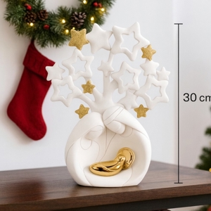 Statuina presepe di natale oro h30 natività bongelli preziosi