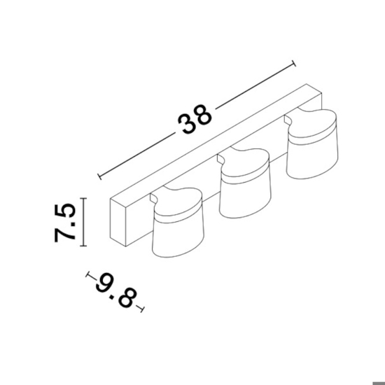 Applique specchio da bagno 15w 3000k cromato