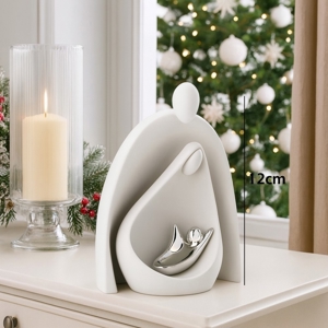Statuetta presepe di natale h12 moderno bianco bongelli preziosi