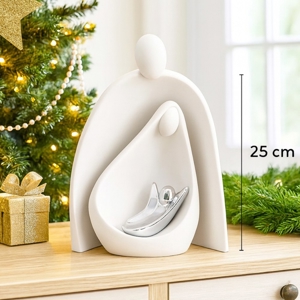 Statuina presepe di natale h25 bongelli preziosi stilizzato bianco