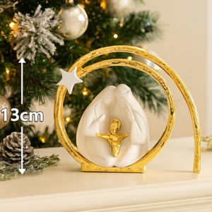 Statuina presepe di natale moderno natività oro h30 bongelli preziosi