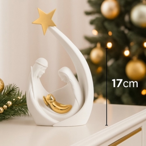 Presepe statuina di natale moderna h17 bianco oro bongelli preziosi
