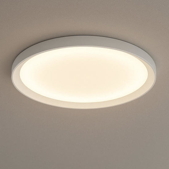 Plafoniera bianca top light plana rotonda 50cm biemissione luce 44w cct