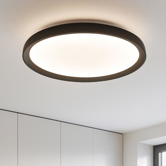 Top light plafoniera plana nera led 44w cct biemissione per cucina moderna
