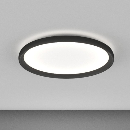 Top light plafoniera plana nera led 44w cct biemissione per cucina moderna