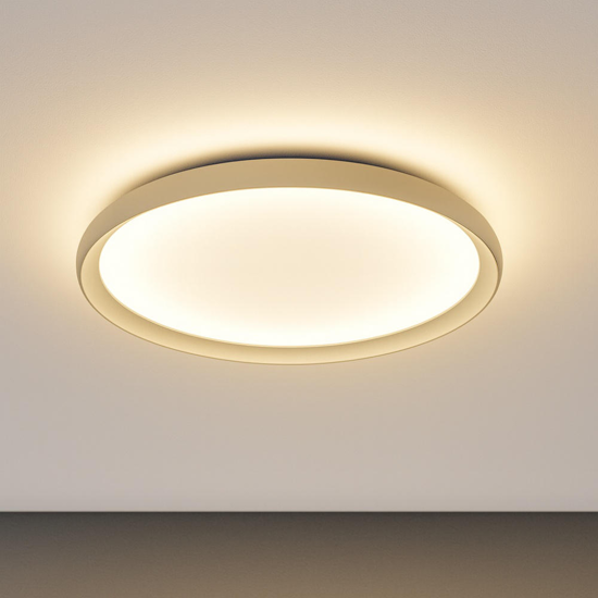 Plafoniera sabbia rotonda per cucina biemissione luce led cct top light plana