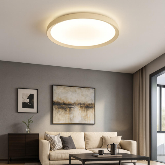 Plafoniera sabbia rotonda per cucina biemissione luce led cct top light plana