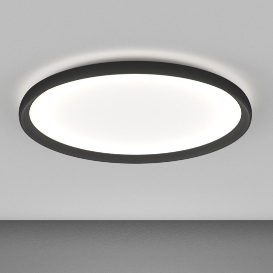 Plafoniera top light plana nera rotonda 60cm biemissione led 55w cct