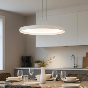 Visualizza i dettagli per Lampadario da cucina plana top light bianco rotondo led25w cct Lampadario da cucina plana top light bianco rotondo led25w cct