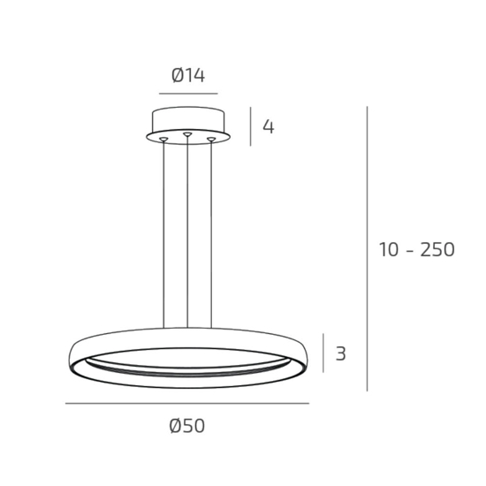 Lampadario da cucina plana top light bianco rotondo led25w cct