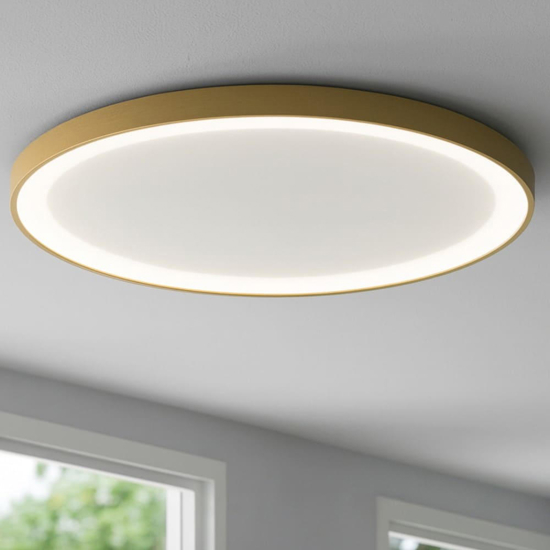 Gea luce krizia plafoniera moerna led 3000k 4000k beige tonda 78cm