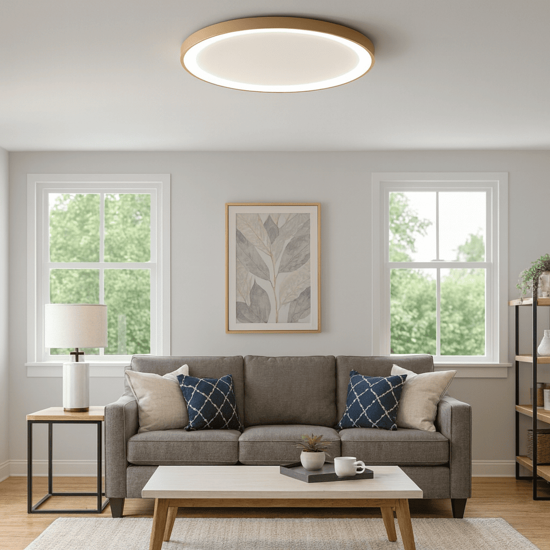 Gea luce krizia plafoniera moerna led 3000k 4000k beige tonda 78cm