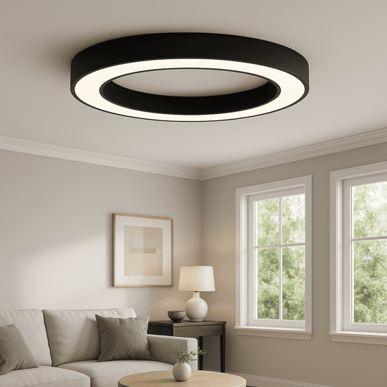 Plafoniera moderna ondaluce globus nera 100cm led dimmerabile