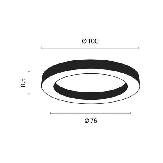 Plafoniera moderna ondaluce globus nera 100cm led dimmerabile
