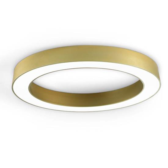 Plafoniera moerna tonda led 80w 3000k e 4000k dimmerabile oro 100cm