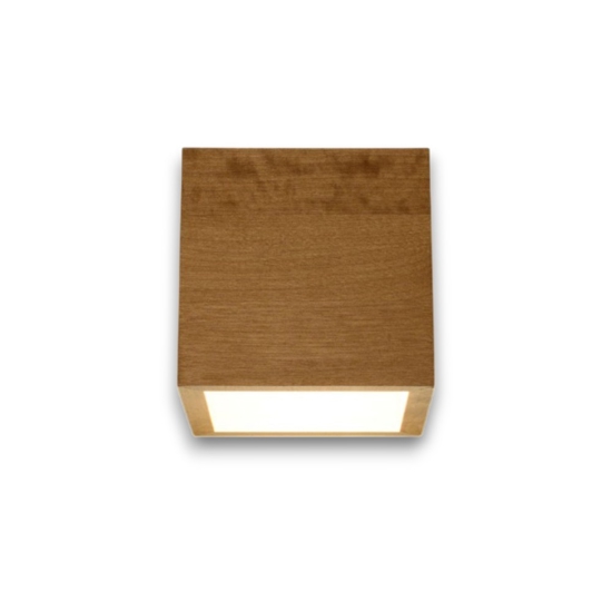 Applique di legno naturale lampada cubo