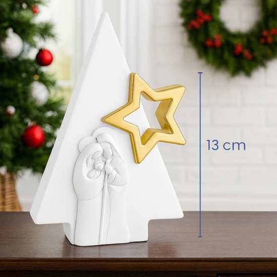 Presepe di natale moderno h13 natività bianco oro bongelli preziosi