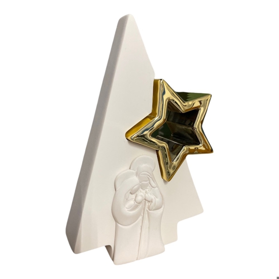 Presepe di natale moderno h13 natività bianco oro bongelli preziosi