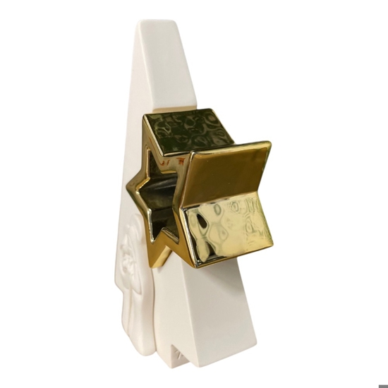 Presepe di natale moderno h13 natività bianco oro bongelli preziosi