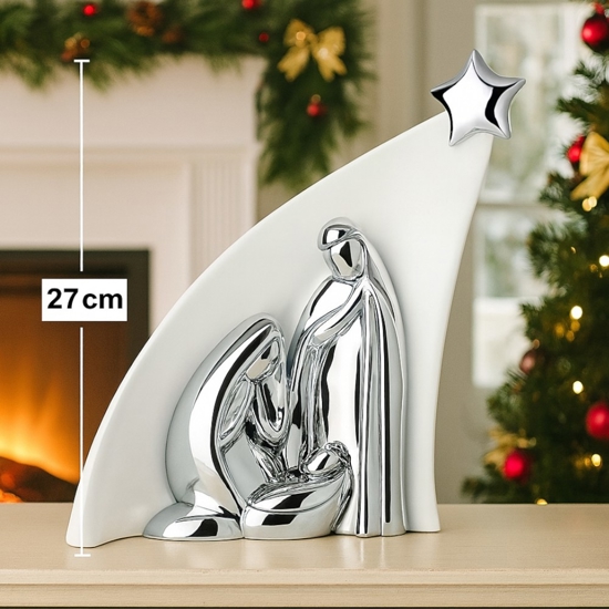 Presepe di natale h27 bongelli preziosi statuina natività bianco argento Presepe di natale h27 bongelli preziosi statuina natività bianco argento
