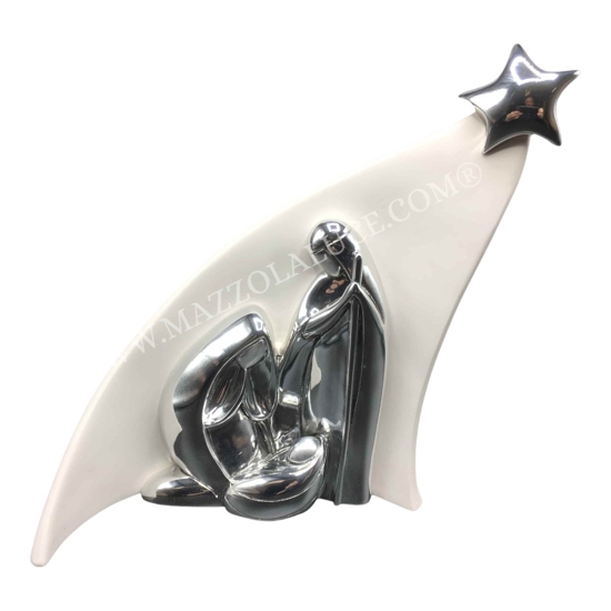 Presepe di natale h27 bongelli preziosi statuina natività bianco argento Presepe di natale h27 bongelli preziosi statuina natività bianco argento