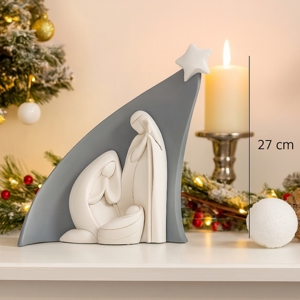 Presepe h27 natività statuina di natale stella grigio