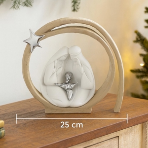 Statuina presepe natività di natale vortice nocciola d15