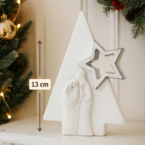 Presepe di natale h13cm statuina bianco argento bongelli preziosi