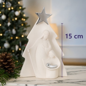 Bongelli preziosi presepe di natale h15 natività moderna bianco