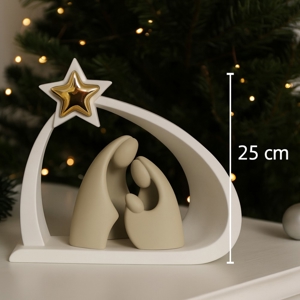 Visualizza i dettagli per Presepe moderno h25 bongelli preziosi statuina bianco oro nocciola Presepe moderno h25 bongelli preziosi statuina bianco oro nocciola