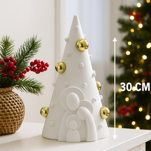 Visualizza i dettagli per Statuina presepe albero di natale h30 bianco oro bongelli preziosi Statuina presepe albero di natale h30 bianco oro bongelli preziosi