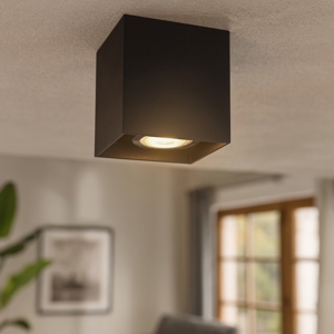 Faretto cubo da soffitto nero quadrato