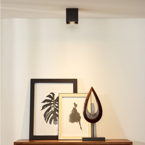 Faretto cubo da soffitto nero quadrato