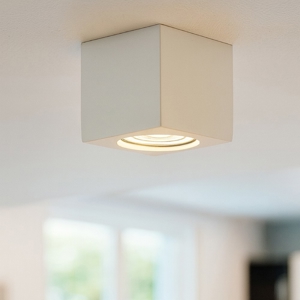 Faretto da soffitto cubo bianco gesso quadrato isyluce