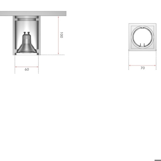 Isyluce faretto cubo da soffitto gesso bianco per cucina