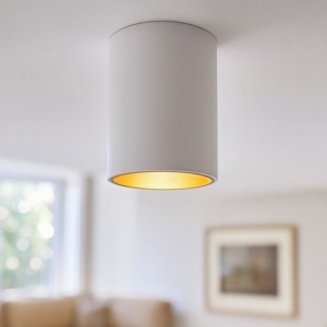 Faretto bicolore da soffitto cilindro bianco oro