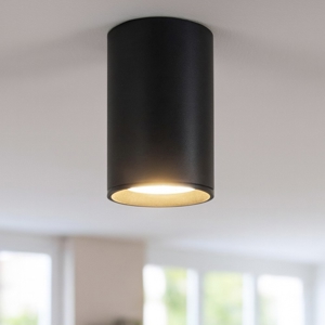 Faretto sporgente nero cilindro da soffitto