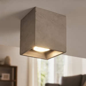 Faretto cubo di cemento da soffitto grigio fp