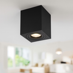 Faretto quadrato da soffitto nero orientabile