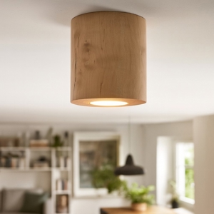 Faretto cilindro in legno da soffitto per interni