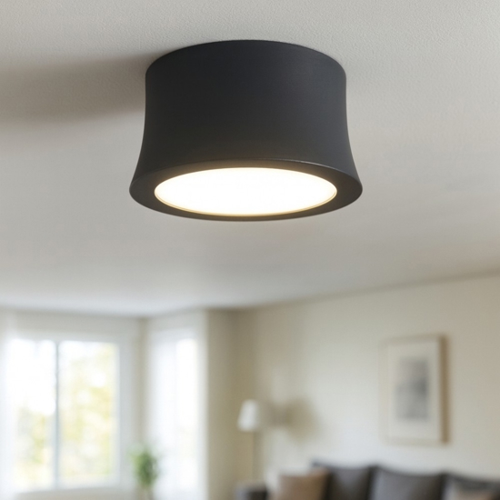 Faretto da soffitto nero led 7w 4000k rotondo