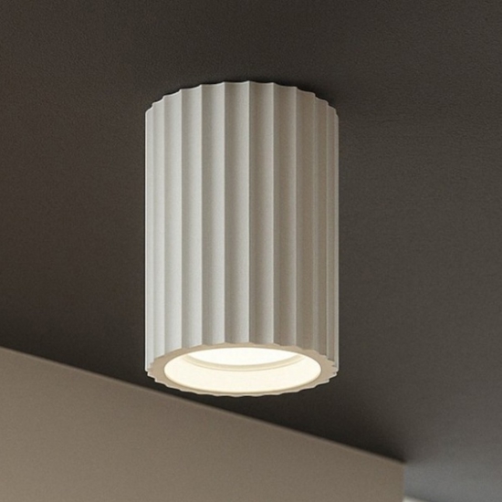 Faretto in gesso da soffitto cilindro rigato isyluce gypsos Faretto in gesso da soffitto cilindro rigato isyluce gypsos