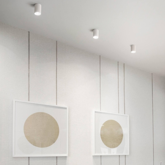 Faretto in gesso da soffitto cilindro rigato isyluce gypsos Faretto in gesso da soffitto cilindro rigato isyluce gypsos