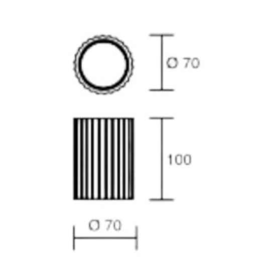 Faretto in gesso da soffitto cilindro rigato isyluce gypsos Faretto in gesso da soffitto cilindro rigato isyluce gypsos