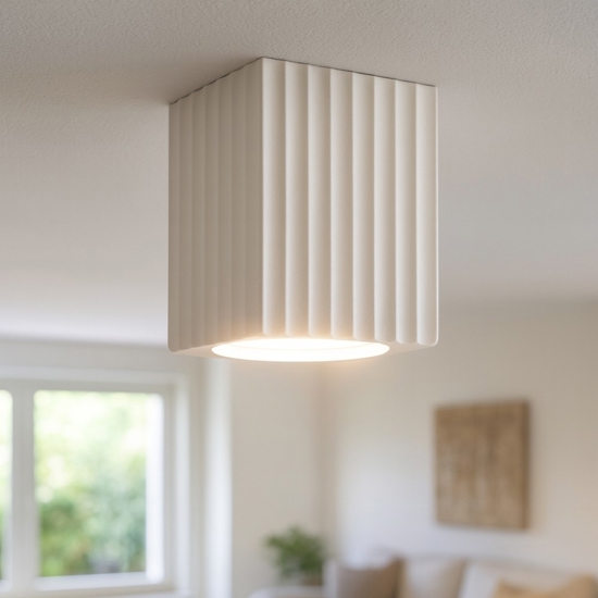 Faretto di gesso cubo da soffitto rigato isyluce gypsos Faretto di gesso cubo da soffitto rigato isyluce gypsos