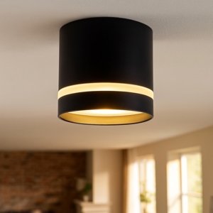 Faretto nero cilindro gx53 da soffitto
