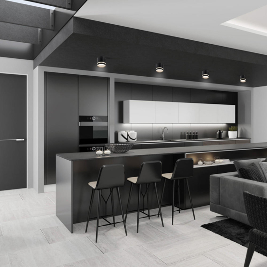Faretto nero cilindro gx53 da soffitto