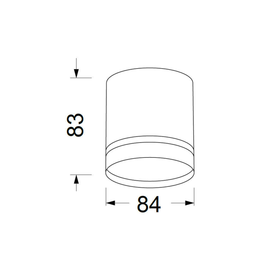 Faretto nero cilindro gx53 da soffitto