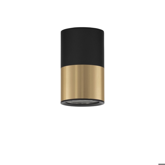 Faretto da soffitto cilindro bicolore nero oro