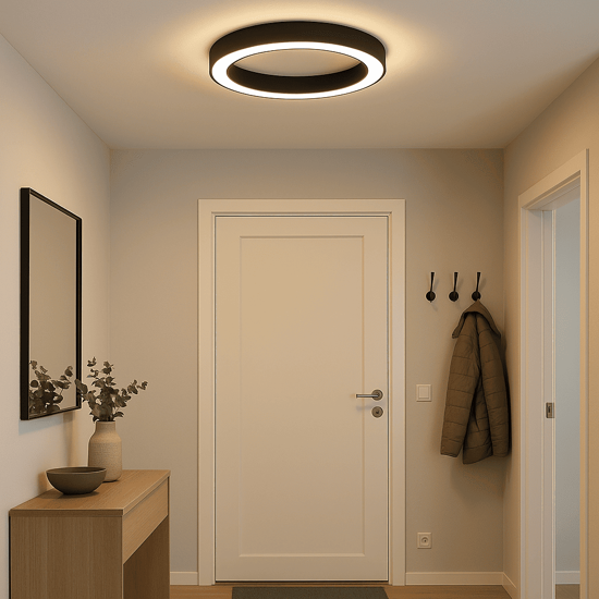 Ondaluce globus plafoniera moderna 80cm nera led dimmerabile 80cm